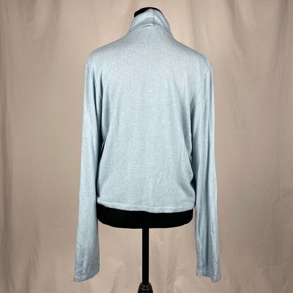 Anthropologie Cropped Baby Blue  Long Sleeve Turtleneck - Women’s L - Picture 3 of 9